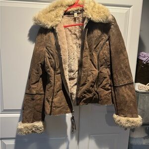 Ladies express fur trim coat